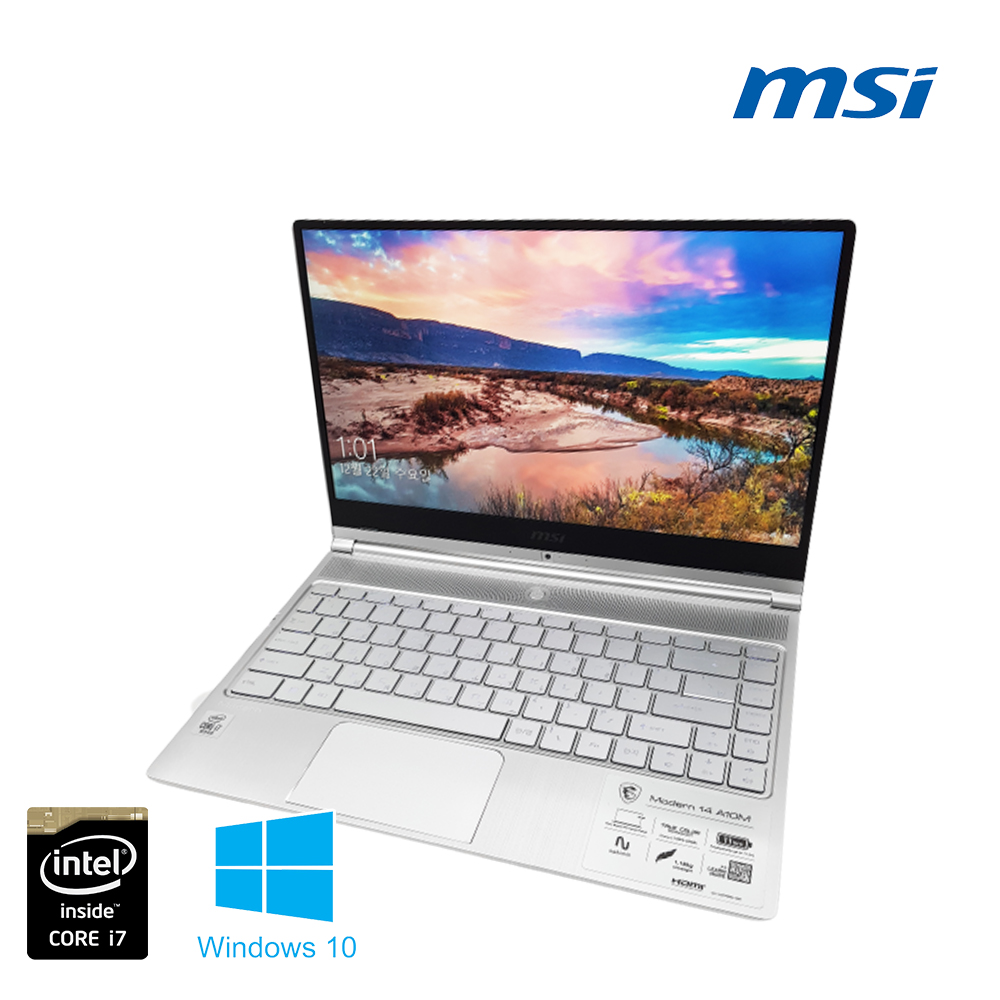MSI 모던시리즈 i7 10세대 고성능 초경량 초슬림 Full HD IPS 디스플레이 노트북 (기본 램 8G, SSD 256G 장착)