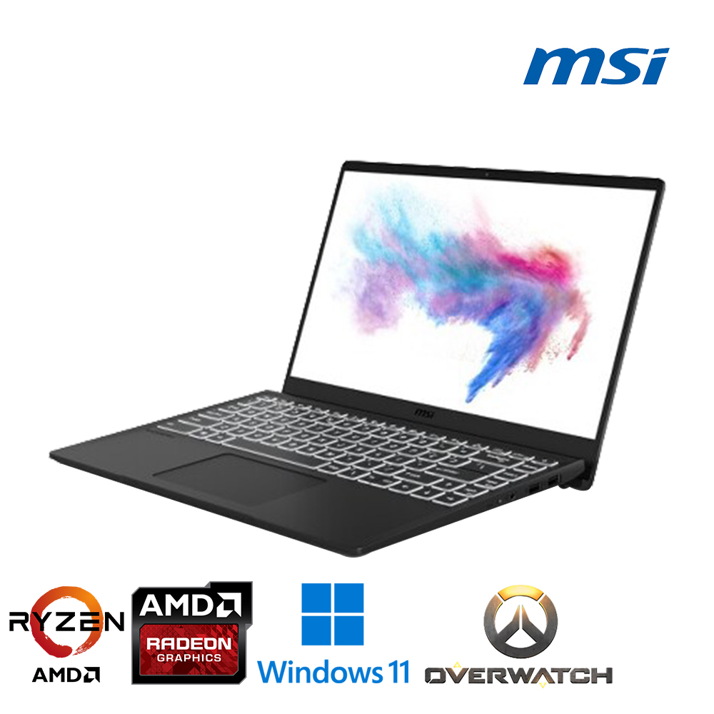MSI 모던 라데온 그래픽 슬림하고 가벼운 Full HD 노트북 (DDR4 16G, NVNe SSD 1TB, 윈도우11 업그레이드!!)