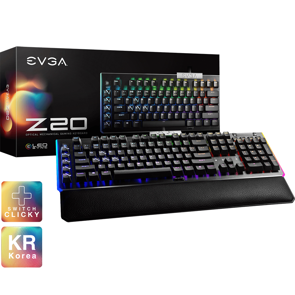 [리퍼비시 AS 24개월 / 박스O, 상태A급] EVGA Z20 RGB 광축 게이밍 키보드 (클릭)